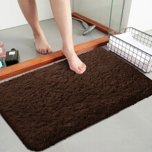 (Brown, 60cm x 110cm (2ft x 3ft 7")) Nonslip Mats Bath Door Mat Soft Shaggy Fluffy Mats