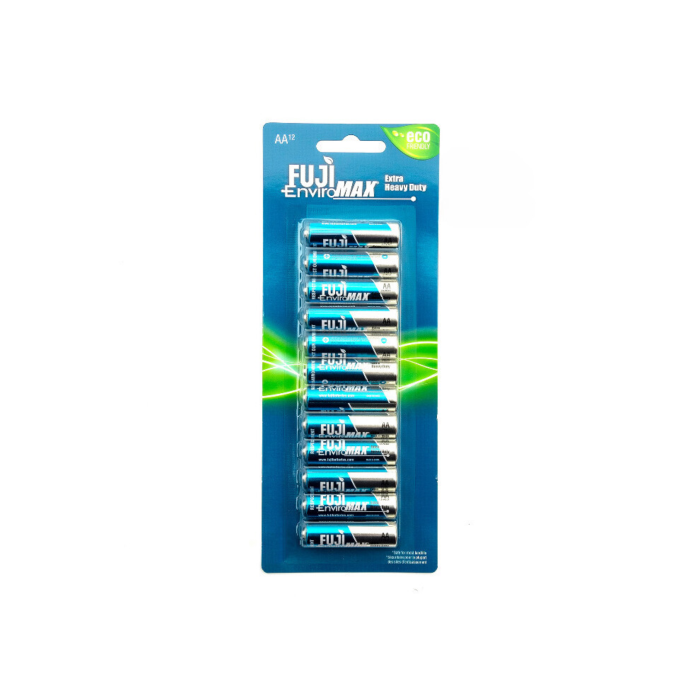 12 Pack Fuji Enviromax Eco Friendly 1.5v AA Battery Batteries