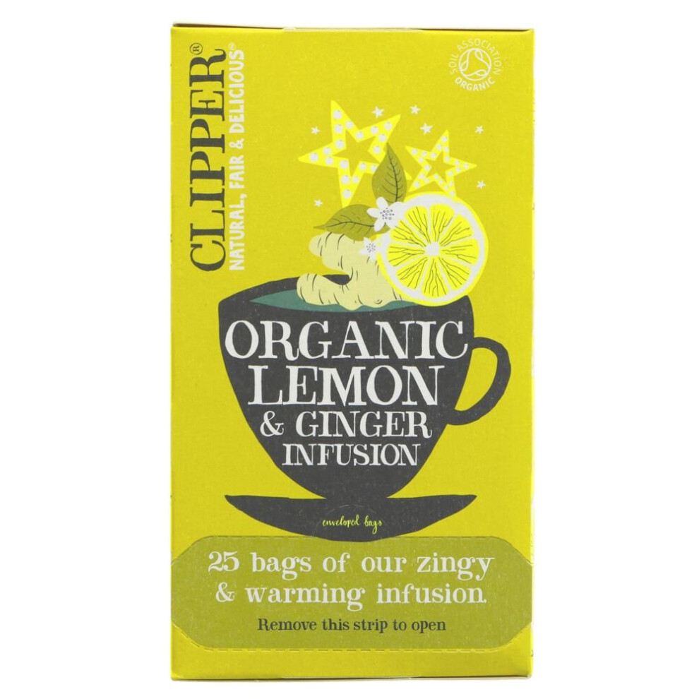 Clipper Lemon & Ginger 25 Bags ( Pack Of 6 )