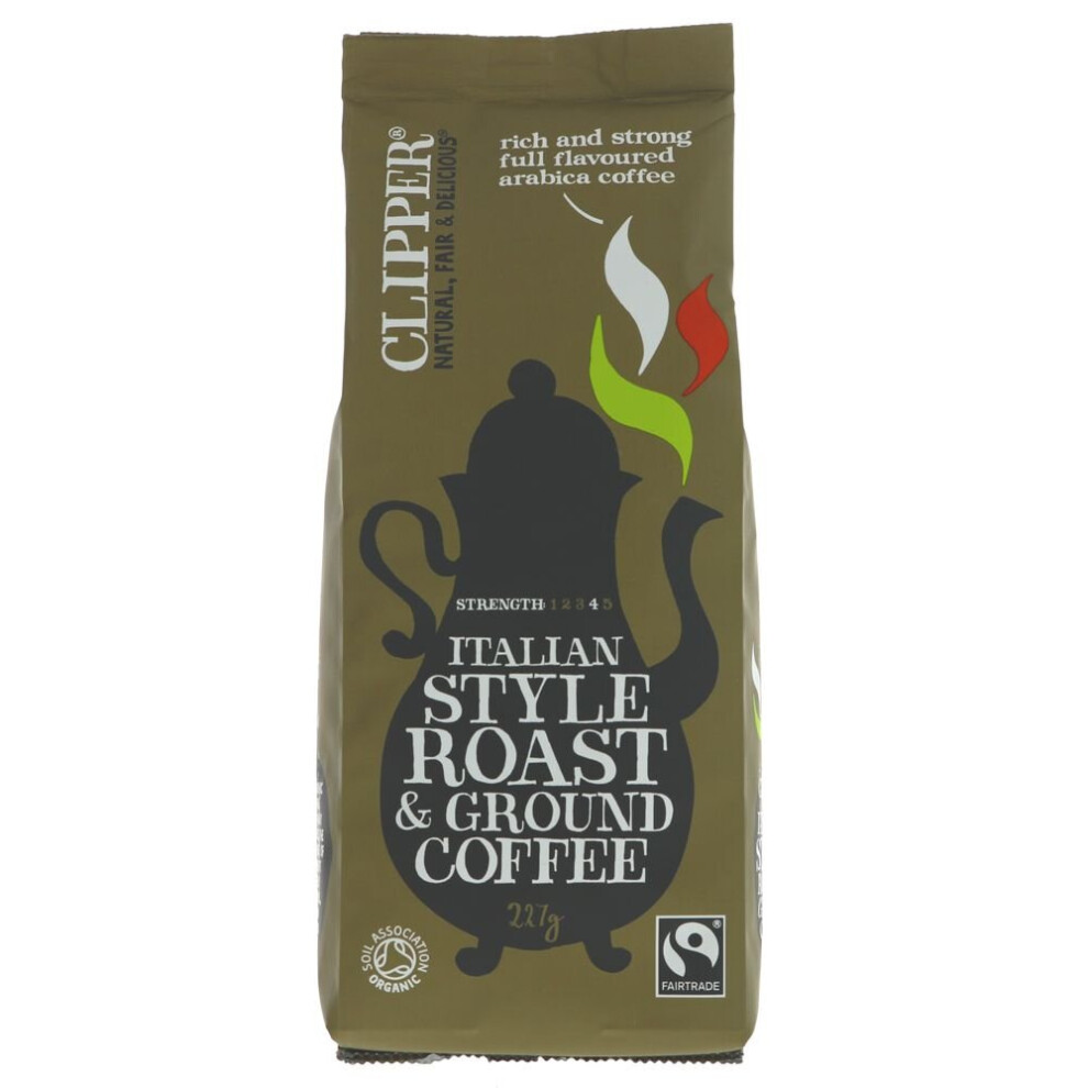 Clipper Italian Style Ground Coffee 227g ( pack of 8 )