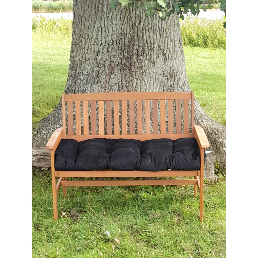(4ft (122cm x 46cm)) Garden Bench Cushion / Swing Seat Cushion - 3ft, 4ft or 5ft - Blown Fibre Filling - Black Cord