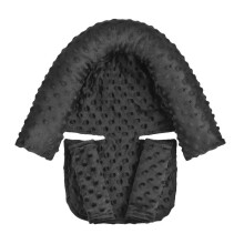 Extra Soft Head and Neck Support Pillow and Seat Belt Cover, (Black)
