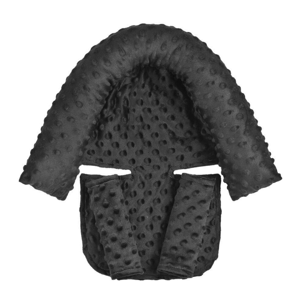Extra Soft Head And Neck Support Pillow And Seat Belt Cover, (Black) Black Gopatriot Memory
