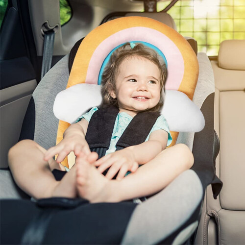 Stroller Cushion, Convertible Car Seat Insert Stroller Liner, Rainbow Yellow 2