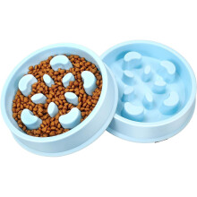 2-Pack Slow Feeder Dog Bowls - No-Choke Design, Blue, 1.5-2 Cup Capacity, Easy-Clean PP, For Small to Medium Dogs