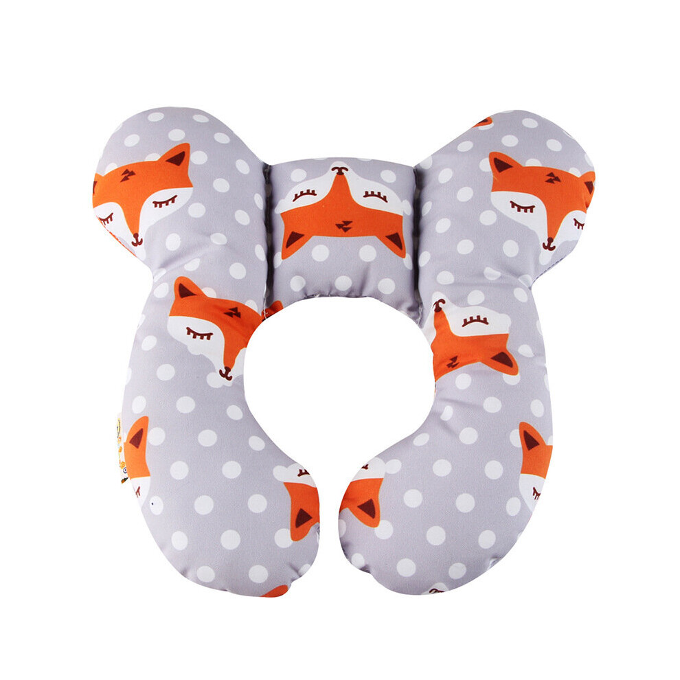 Baby Travel Pillow, Child Car Seat Head And Neck Support Pillow ( Fox) Gray Gopatriot Memory