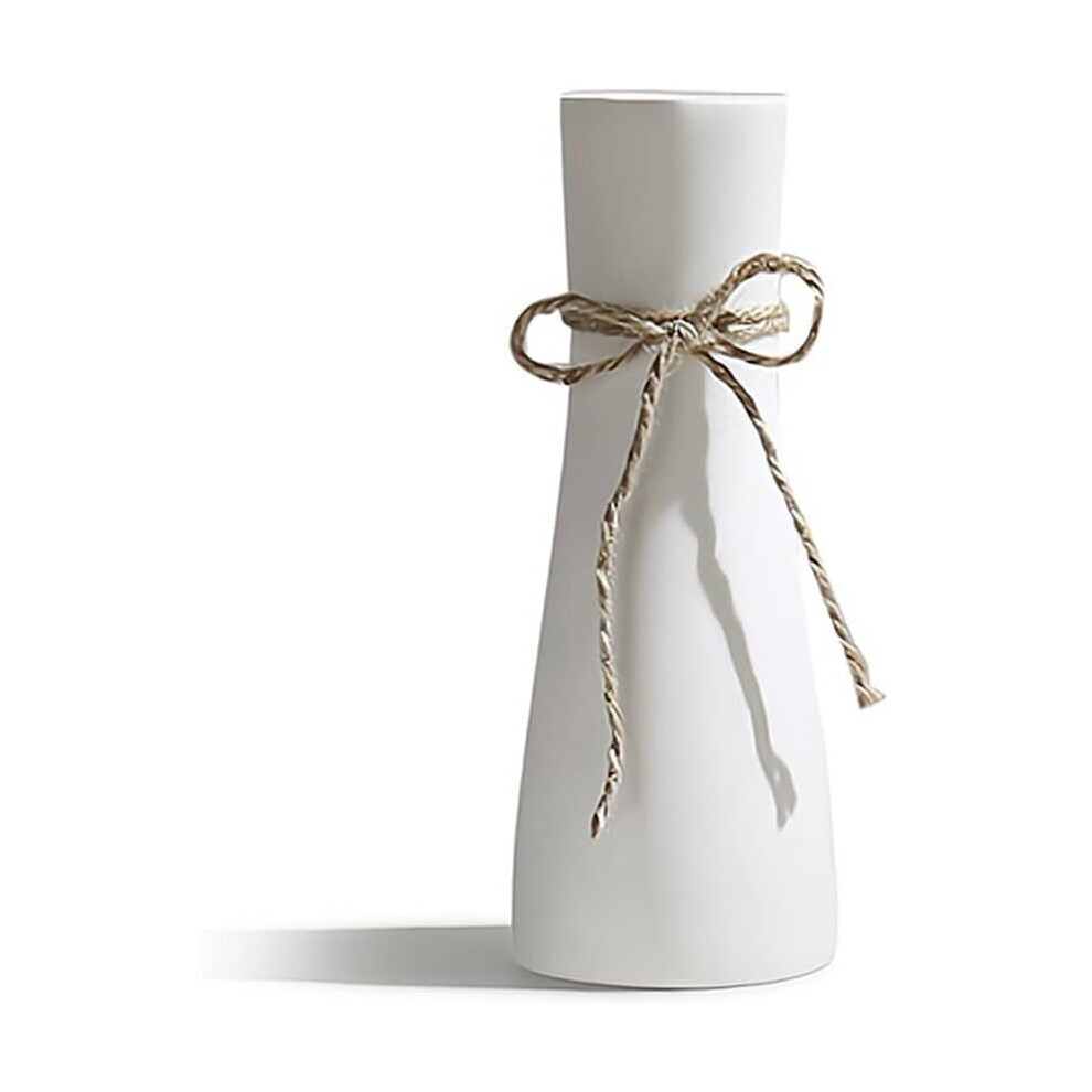 Ceramic Vase - Living Room White Geometric Decorative Vase Table Decoration (A)