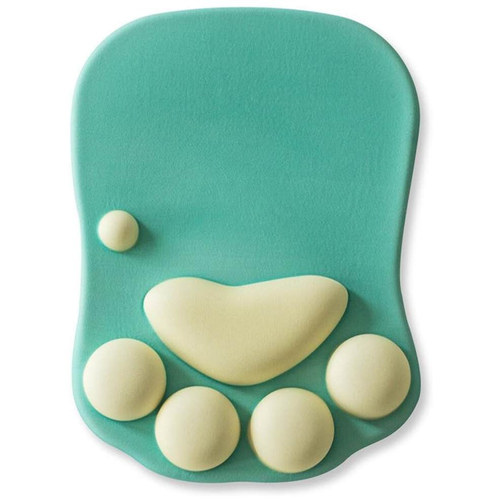Cute Office Mouse Pad With Wrist Rest Cat Paw Design (Green) Green 9174082311215