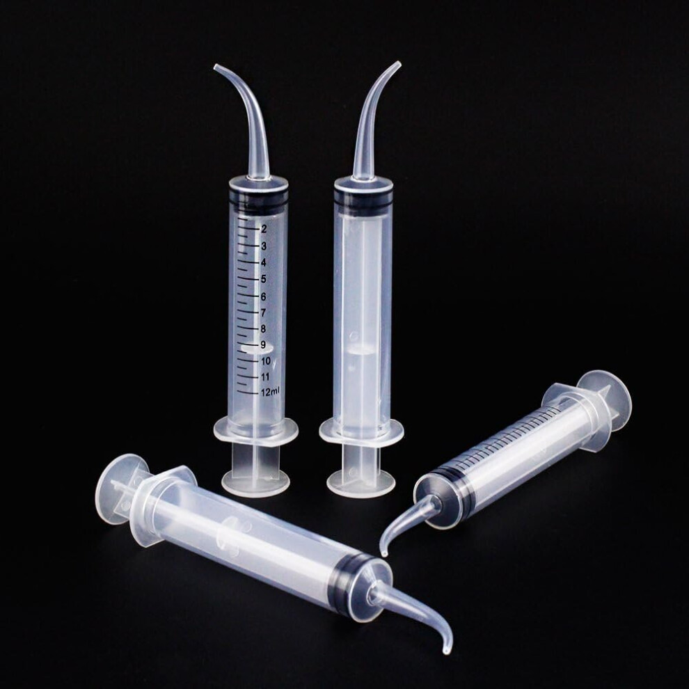 Gopatriot Memory Graduated Dental Irrigation Syringe Oral Irrigator With Curved Tip