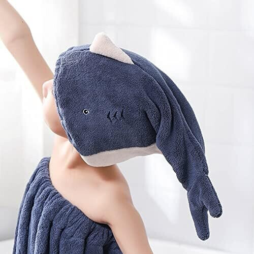 Microfiber Hair Drying Towels(Blue) 2
