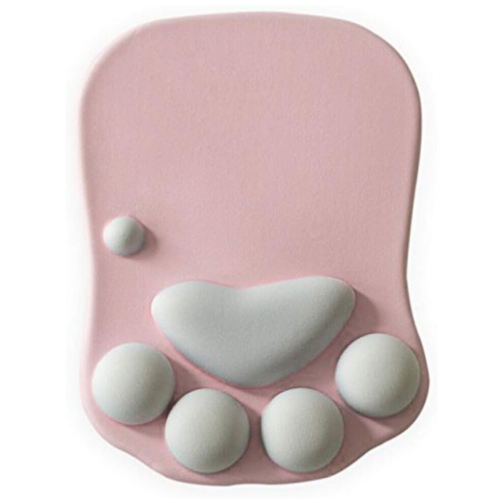Cat Paw Design Mouse Pad With Wrist Rest (Pink) Pink 9174082311208