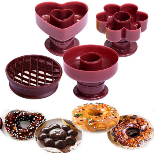4 Pack DIY Donut Mold Plastic Cutter Baking Tools