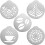 5-Pack Stainless Steel Coffee Latte Mold Decorating Tools 2