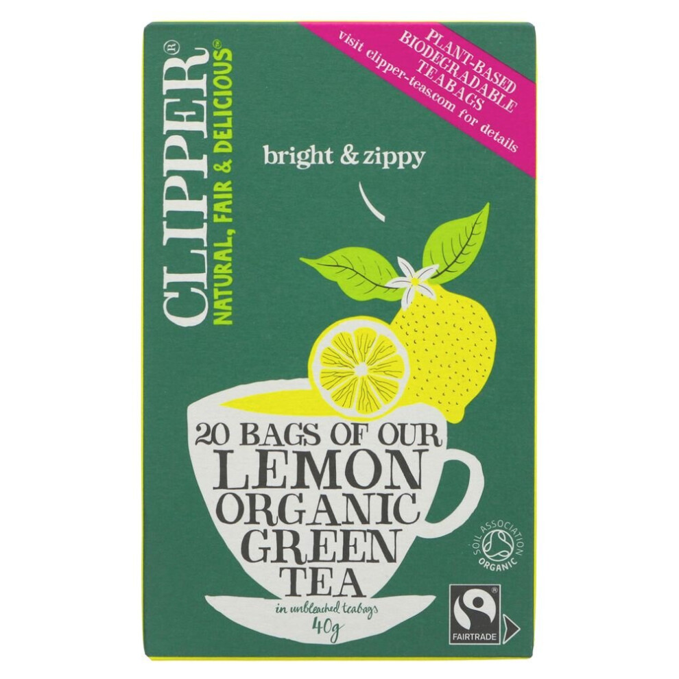 Clipper Green Tea with Lemon Organic 20 bags ( pack of 6 )