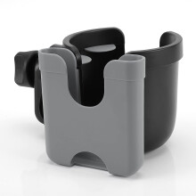 Baby Stroller Cup Holder with Phone Holder, 2-in-1 Universal Cup Phone Holder, Gray