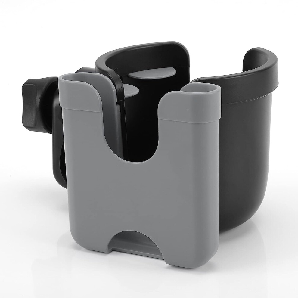 Baby Stroller Cup Holder With Phone Holder, 2-In-1 Universal Cup Phone Holder, Gray Gopatriot Memory