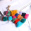 Colorful Boho Pom Pom Tassel Bag Charm Key Chain 3