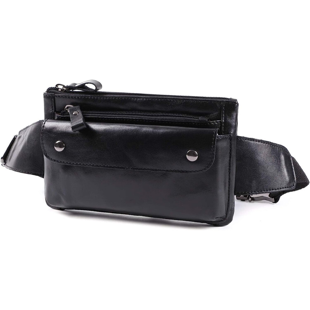 Vintage Messenger Fanny Pack Sport Hiking Hiking Fanny Pack (Black)-image-OPC-PBXWXXX-NEW