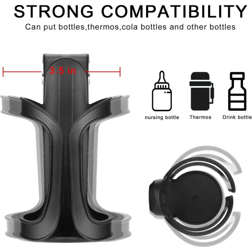 2 Pack Stroller Cup Holder, Bike Cup Holder, Universal Drink Holder 2