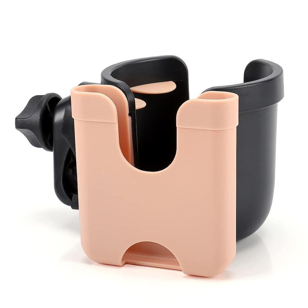 Baby Stroller Cup Holder With Phone Holder, 2 In 1 Universal Cup Phone Holder Pink Gopatriot Memory