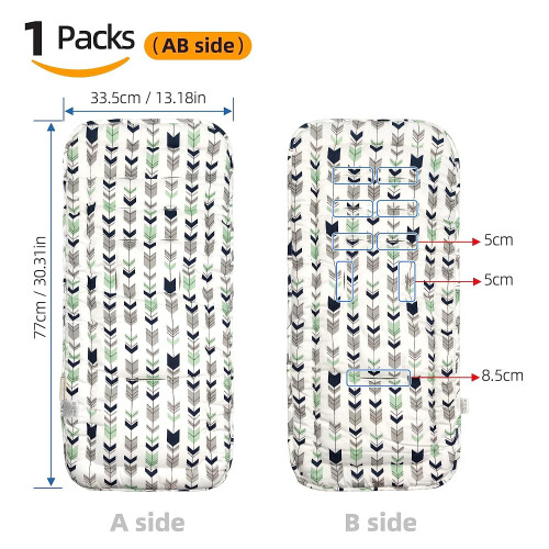 Baby Universal Breathable Stroller Mat 34x78cm 1 Pack (Green Arrow) 2