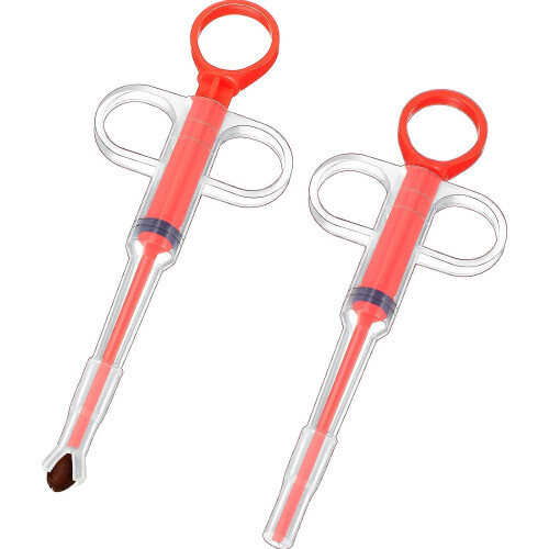 2 Piece Cat Shot Soft Pen Tip Pet Feeder (Red)