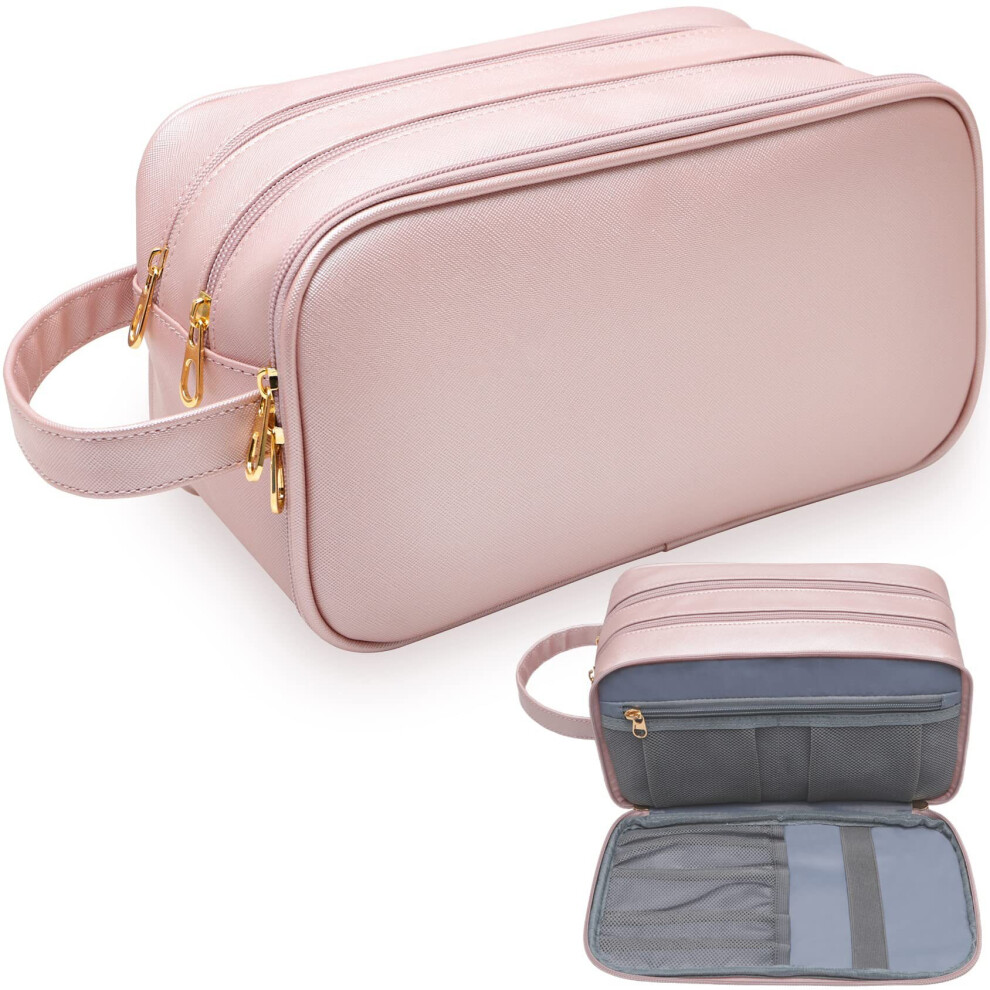 Gopatriot Memory Pink Ladies Cosmetic Bag, Waterproof Travel Cosmetic Bag Travel Accessories (Pink)