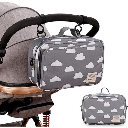 Baby Diaper Bag Trolley Bag (Grey Cloud) 2