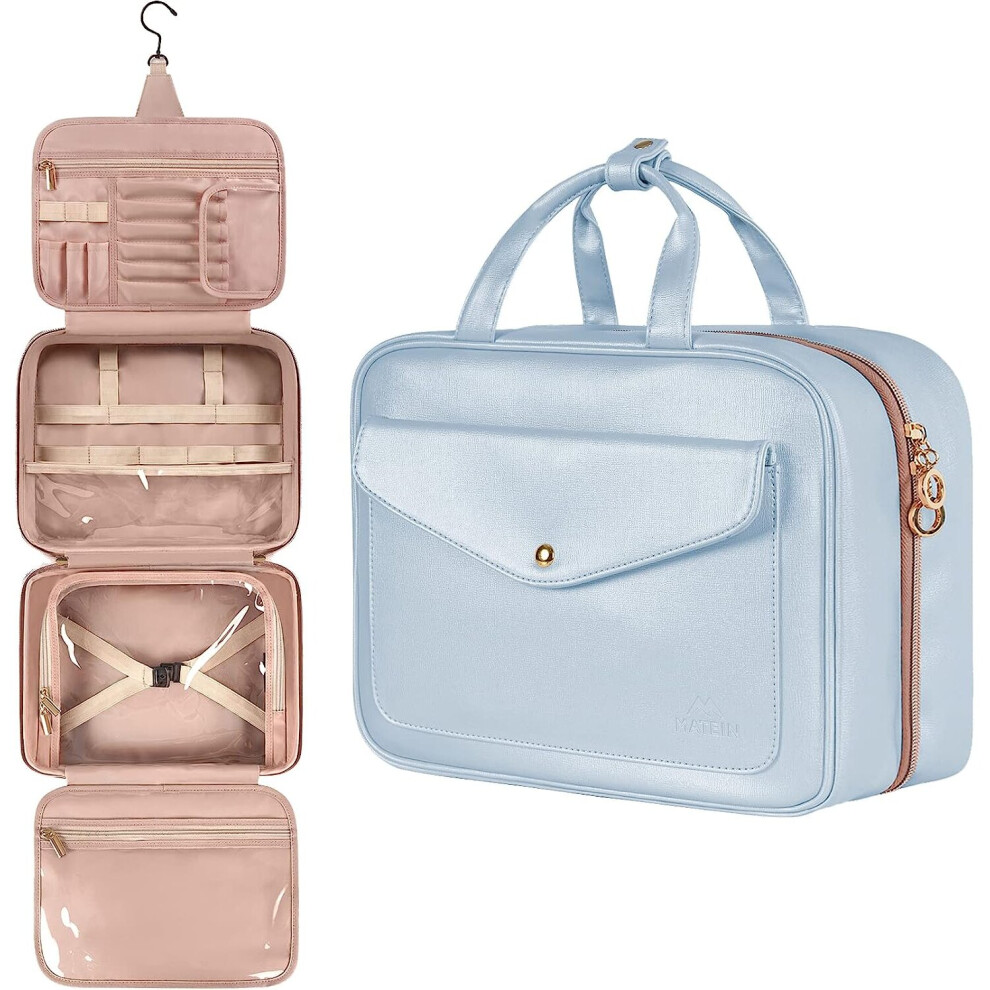 Gopatriot Memory Blue 1Pc Cosmetic Bag, Women's Hanging Travel Cosmetic Bag