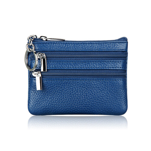 Ladies Mini Coin Purse with Keychain (Blue)