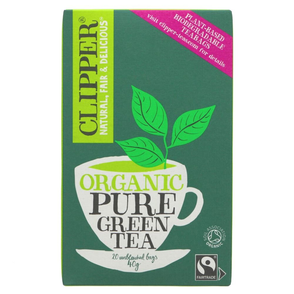 Clipper Organic Pure Green Tea 20 bags ( pack of 6 )