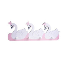 Children's wardrobe with 4 hooks coat hooks coat hooks coat rack coat hooks wall hooks wood swan design house decoration for wall door