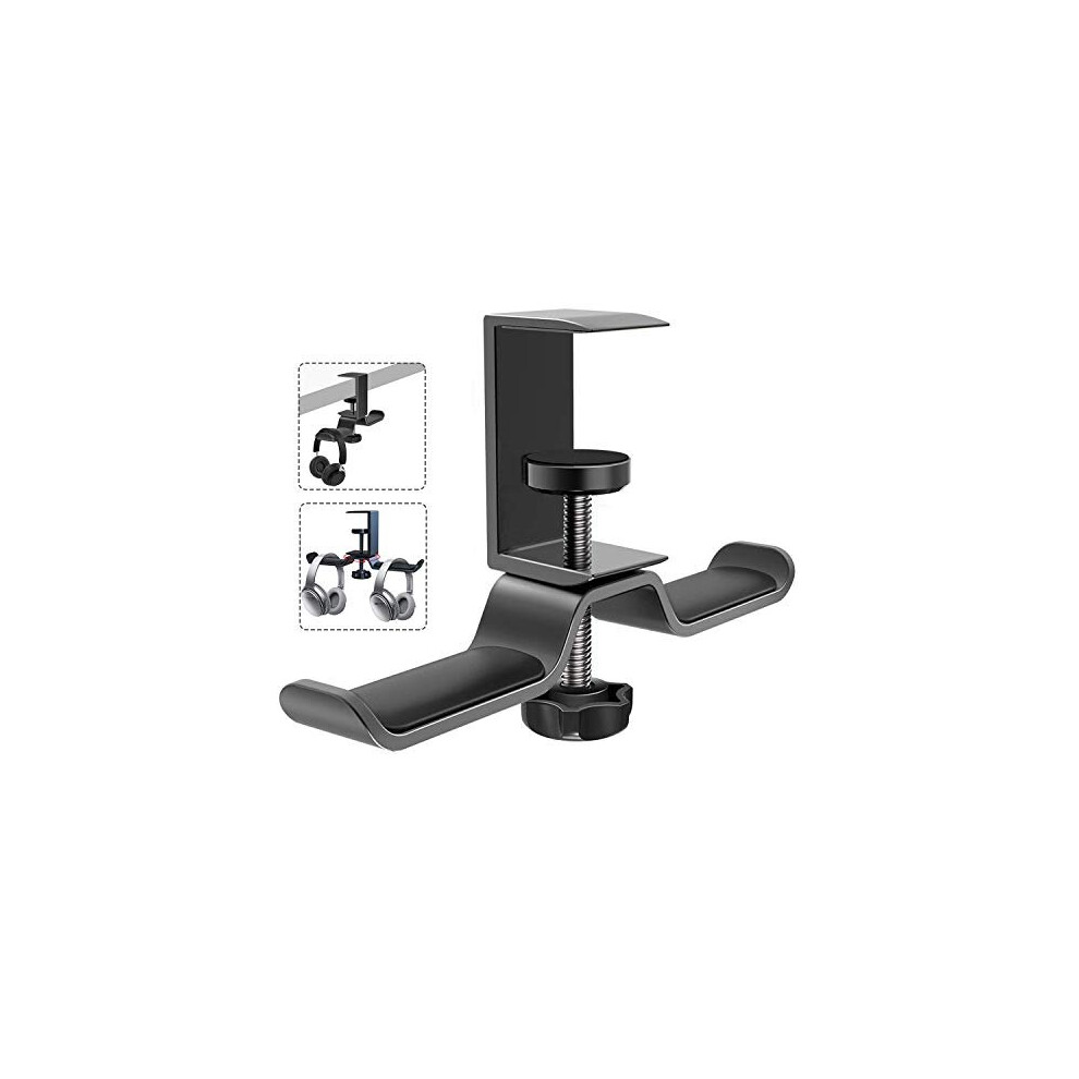 Dual Headphone Stand Hanger, 360 Rotating Premium Aluminum Alloy Headphone Stand, Headset Holder Save Desk Space For All Wireless Or Wired Headphone 7659816864813