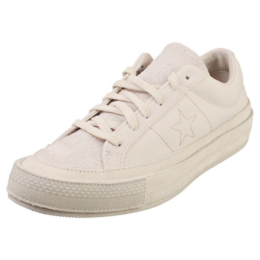 (7) Converse Notre One Star Ox Mens Fashion Trainers in White Sand