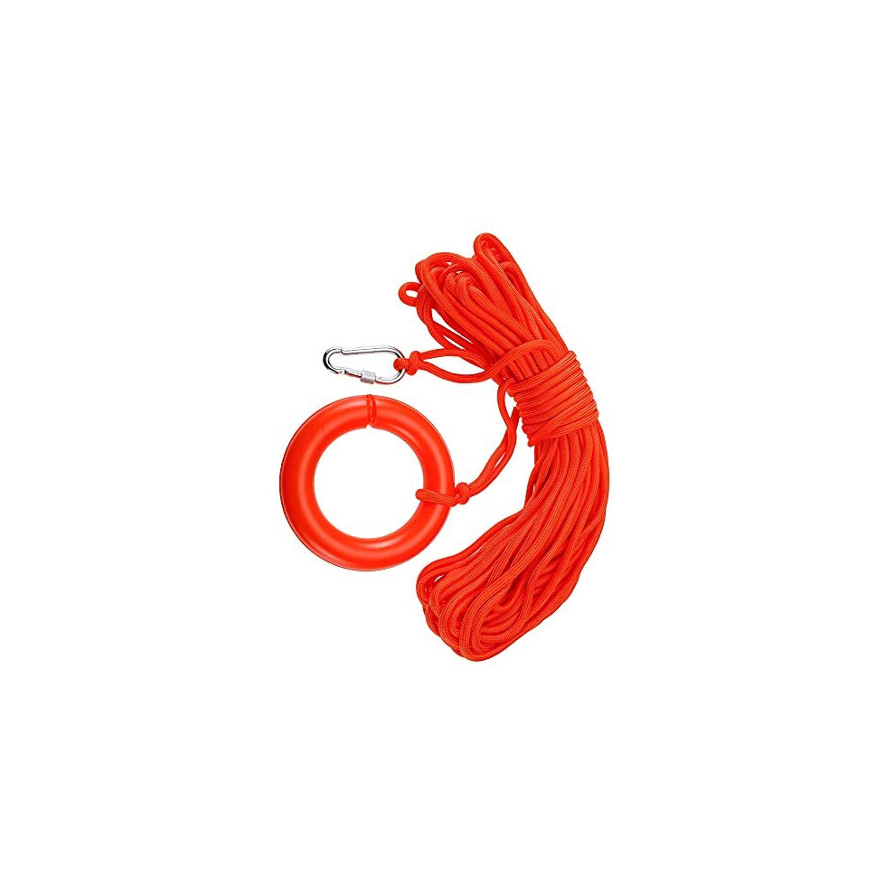 Water Lifesaving Rope Swimming Pool Lifeline With Hook Reflective Safety Rope Buoyant Hand Ring Equipment For Boating Fishing 30M Orange 7659816865117