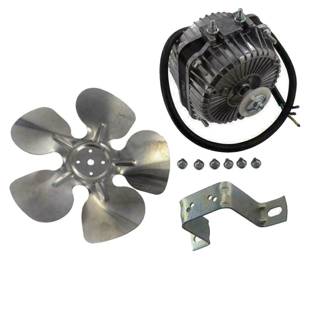 Spares2go Fridge Fan Motor + Mounting Bracket 5W Kit Universal Refrigerator Freezer