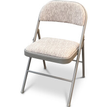 (1) Crystals Deluxe Fabric Padded with Heavy Duty Steel Metal Frame Folding Back Rest Chair for Home Garden Office Computer Desk