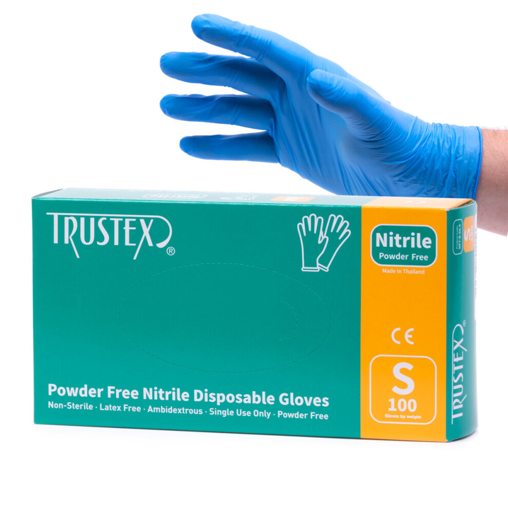 (Small) Trustex Nitrile Disposable Gloves  Powder Free 100