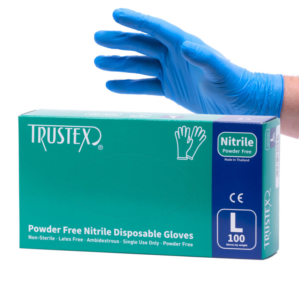 (Large) Trustex Nitrile Disposable Gloves  Powder Free 100