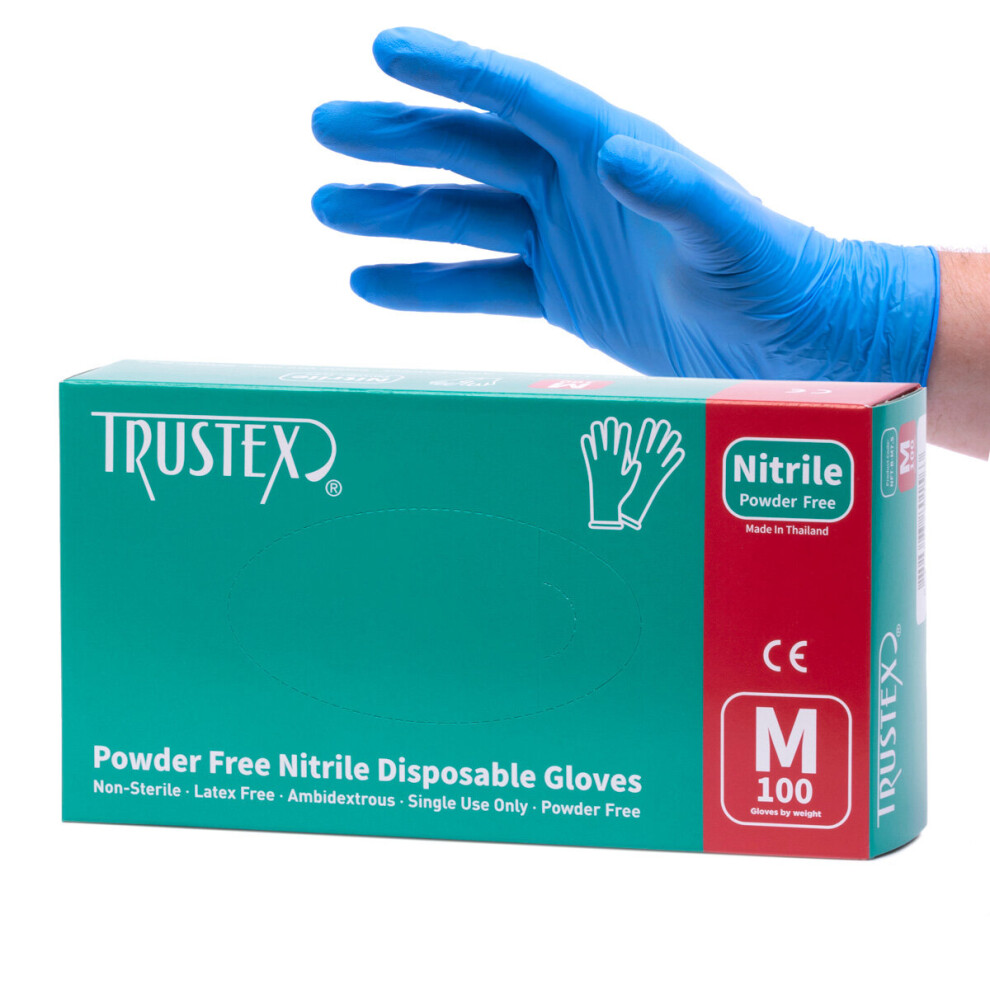 (Medium) Trustex Nitrile Disposable Gloves  Powder Free 100