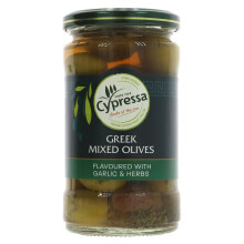 Cypressa Mixed Olives with Garlic&Herb 315g ( pack of 6 )