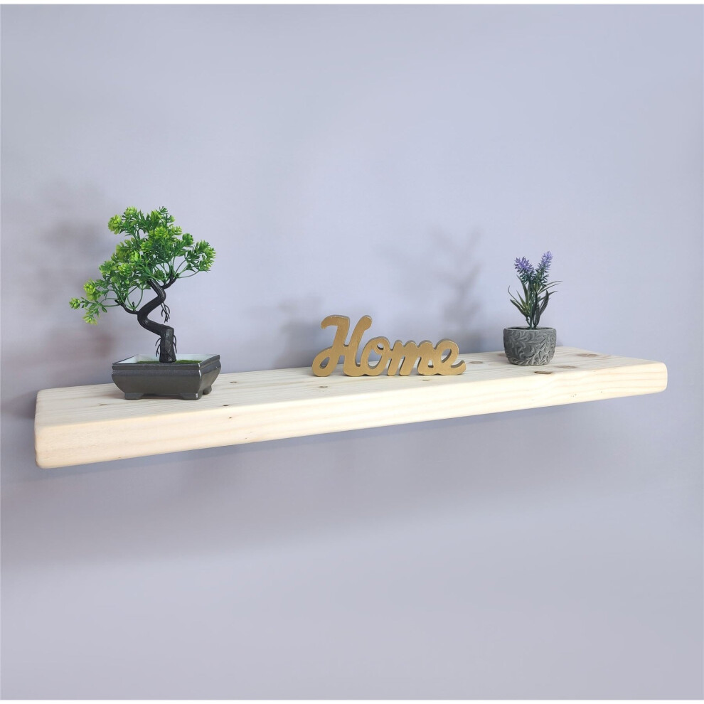 (40cm) Handmade Wooden Rustic Floating Shelf 145mm Unprimed