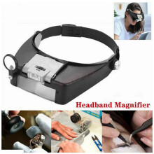 Headband Magnifier LED Light with 3 different magnifying lens types
