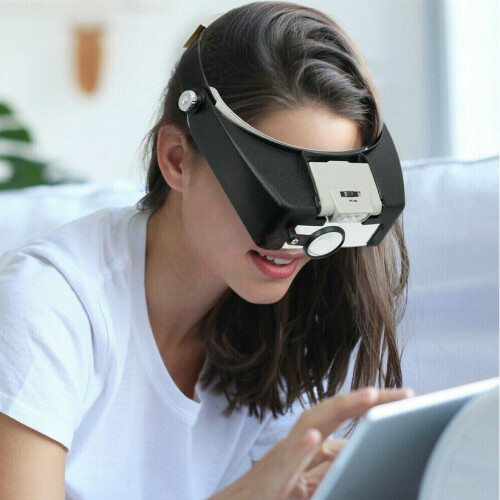 Headband Magnifier LED Light with 3 different magnifying lens types 1