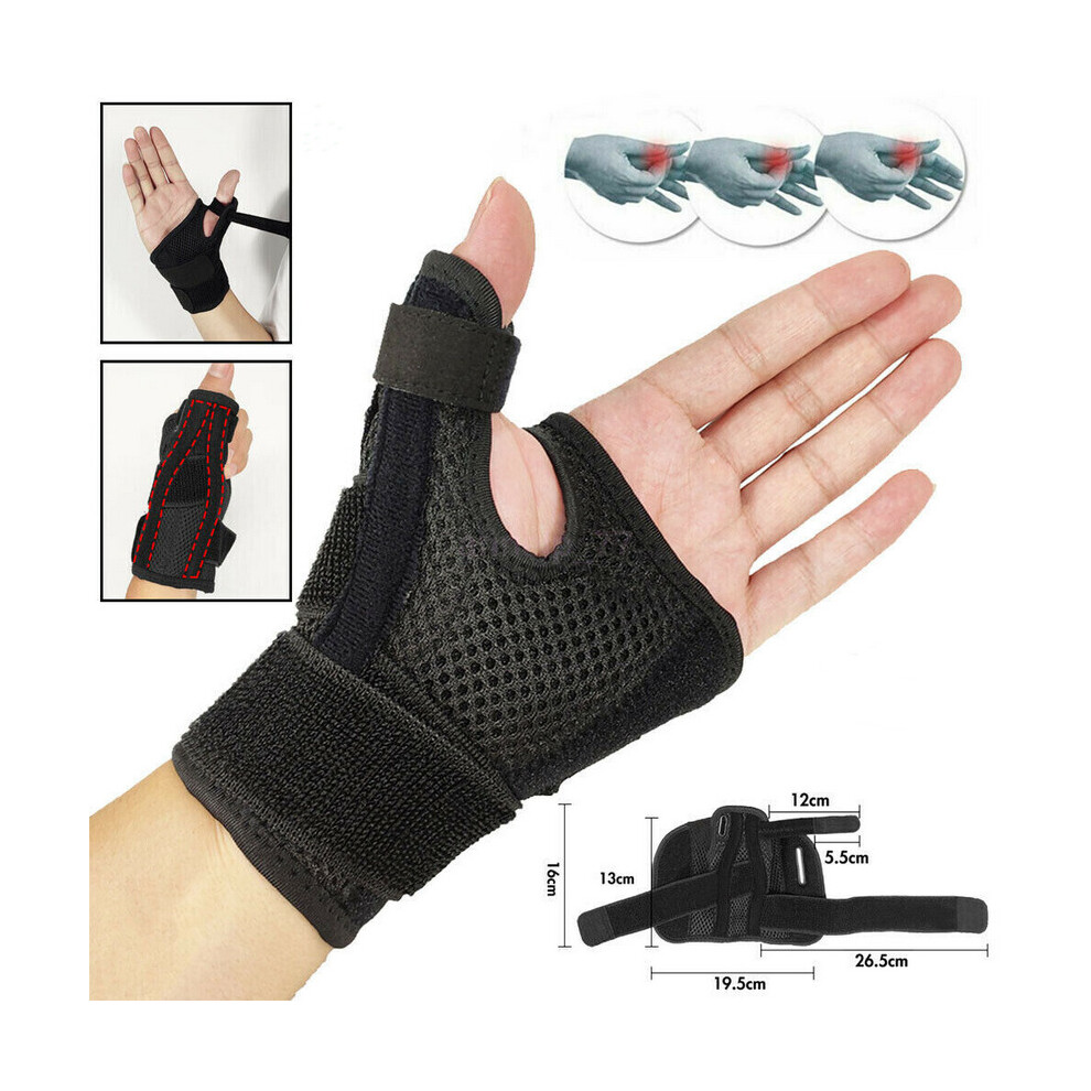 Newjass Black Thumb Spica Support Strap Splint Tendonitis Arthritis Stabile Brace