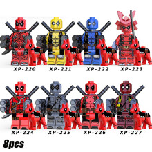 8 Pack Avengers Series Deadpool Action Figure Assembling Building Block Model Toy