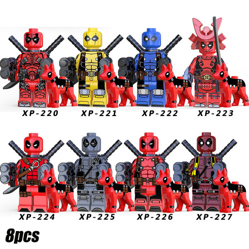 8 Pack Avengers Series Deadpool Action Figure Assembling Building Block Model Toy