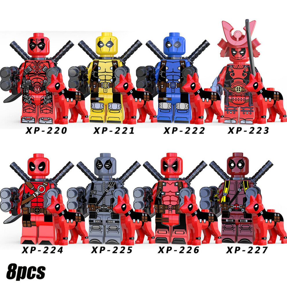 8 Pack Avengers Series Deadpool Action Figure Assembling Building Block Model Toy