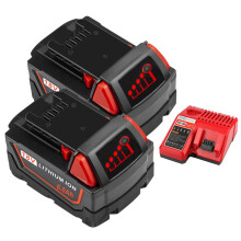 (2xBattery & 1xCharger) 18V 6.0Ah for Milwaukee M18 Battery XC M18 48-11-1815 48-11-1820 48-11-1850 with M12/M18 Milwaukee Battery Replacement Charger Kit