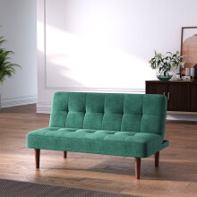 (Green) Modern Fabric Padded Convertible Sofa Bed